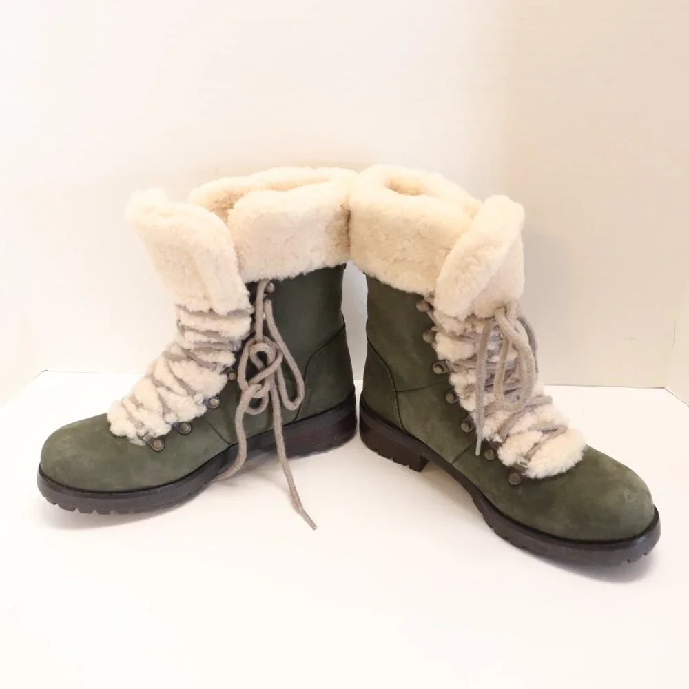 UGG Woman's Fur Lined Winter Boots Size‎ 6 Made in Vietnam Brown